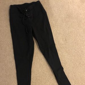 Urban outfitters black lace up leggings
